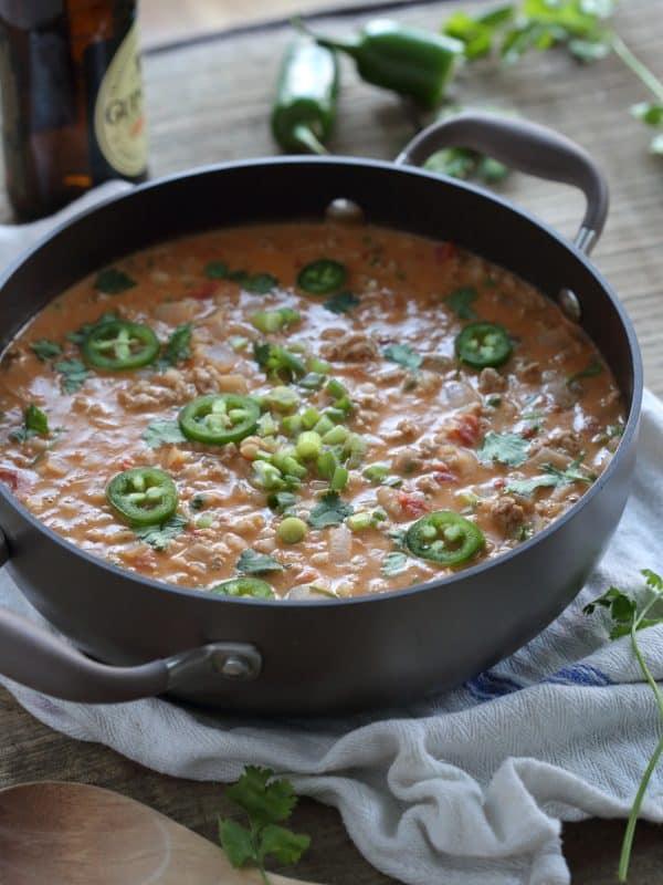 Spicy hummus turkey chili