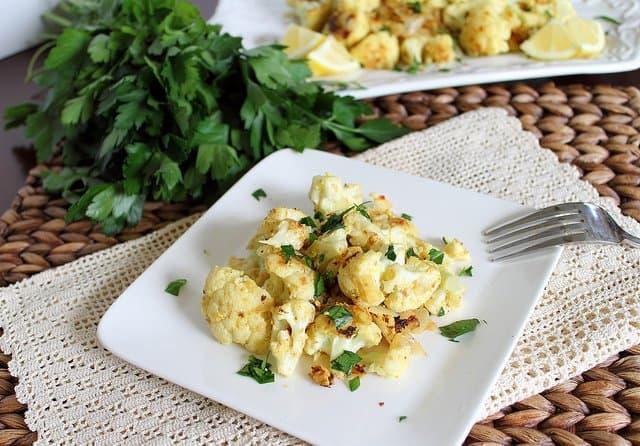 Pan fried spicy yogurt cauliflower