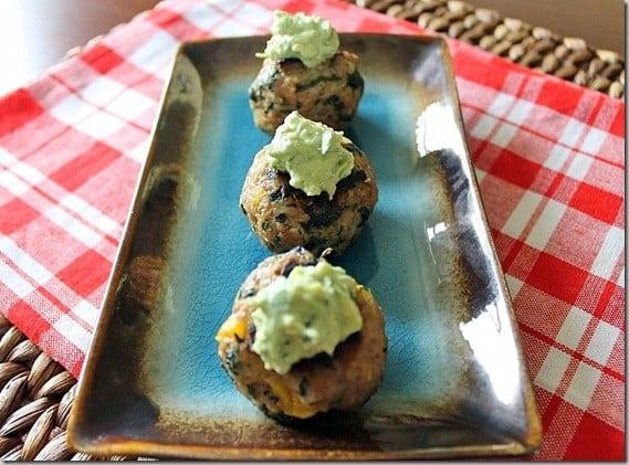 Turkey Meatballs with Avocado Citrus Sauce