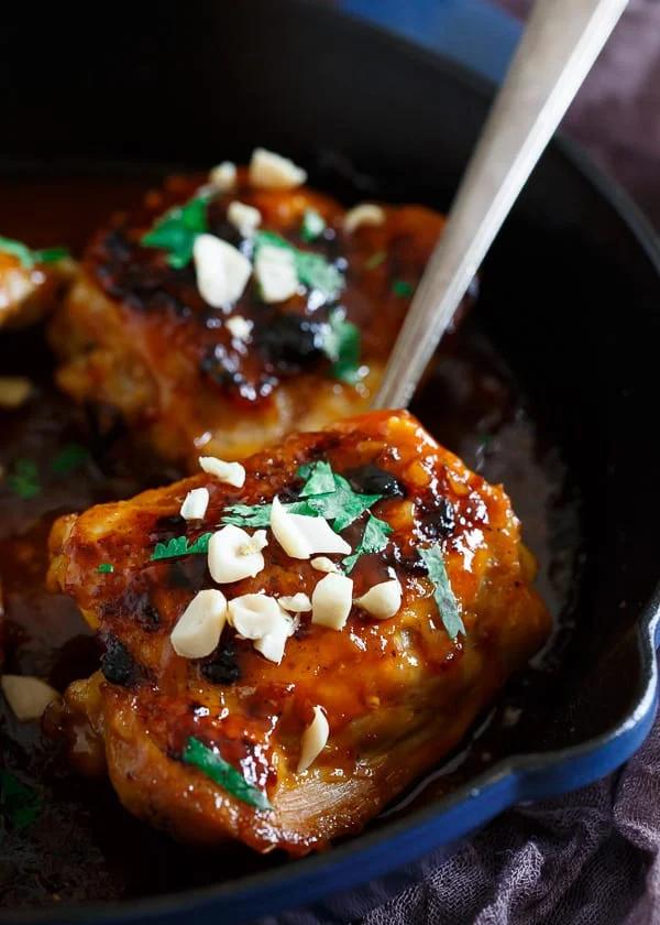 These sticky Thai chicken thighs are the perfect weeknight dinner. Ready in just 30 minutes!