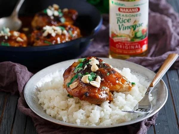 These sticky Thai chicken thighs are the perfect weeknight dinner. Ready in just 30 minutes and better than takeout!