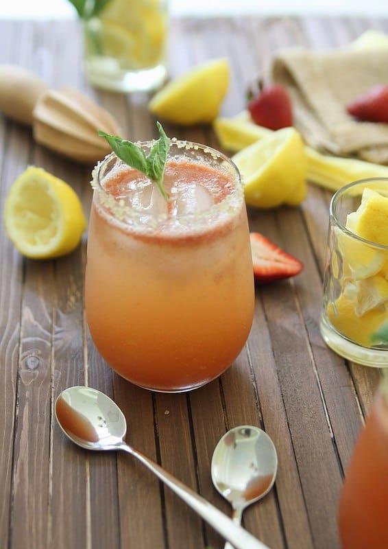 Strawberry lemonade with basil