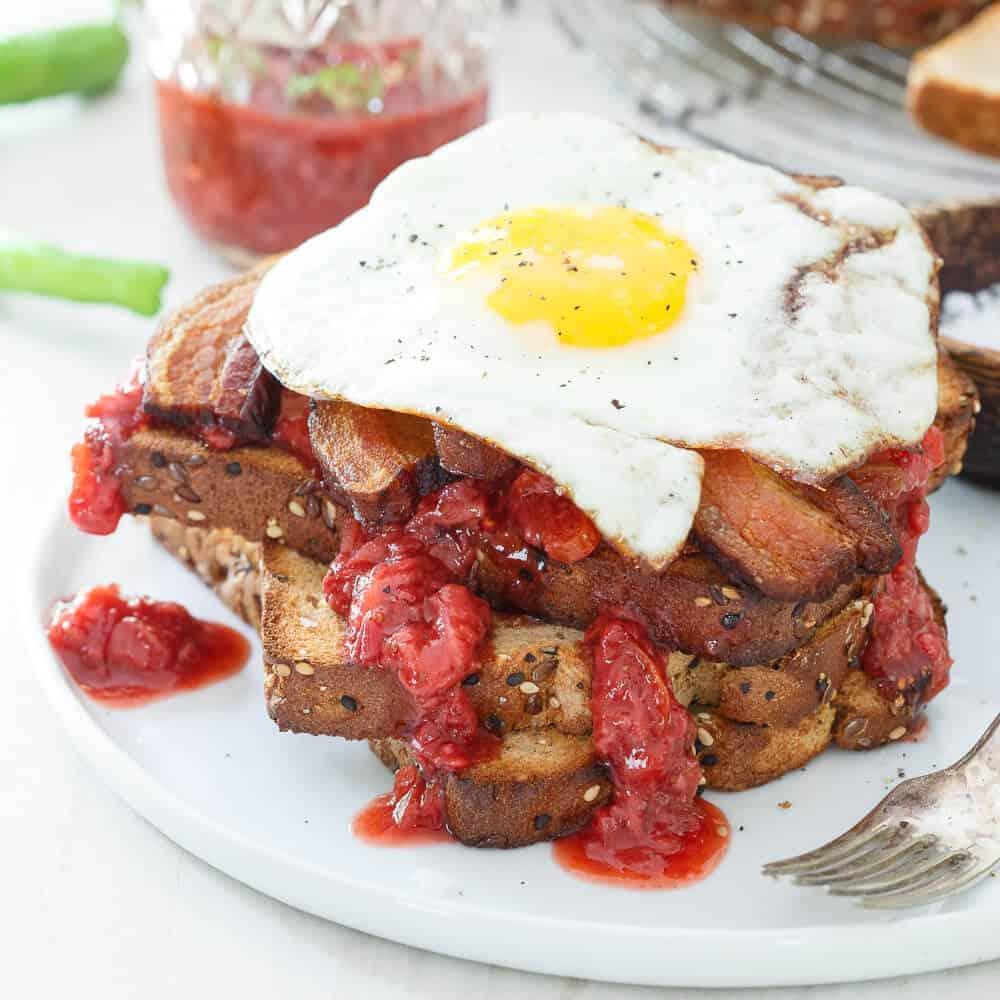 Strawberry Chile Jam Breakfast Sandwich