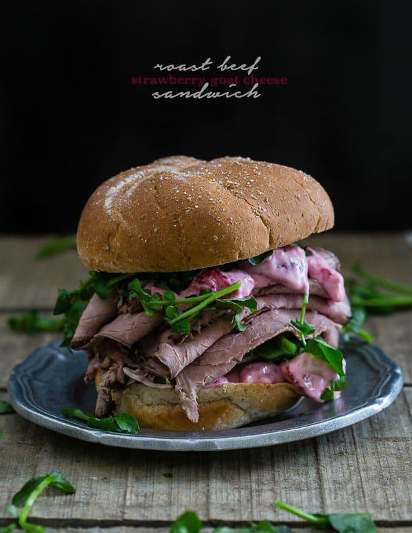 Strawberry Goat Cheese Roast Beef Sandwich