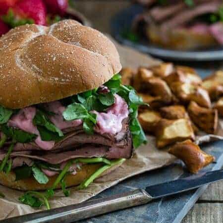 Strawberry Goat Cheese Roast Beef Sandwich