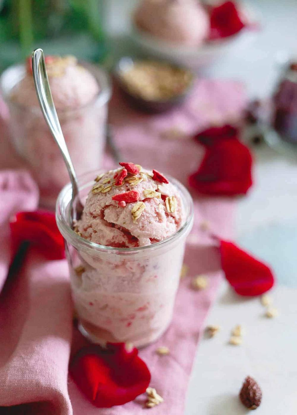 Strawberry Granola Rose Hip Ice Cream