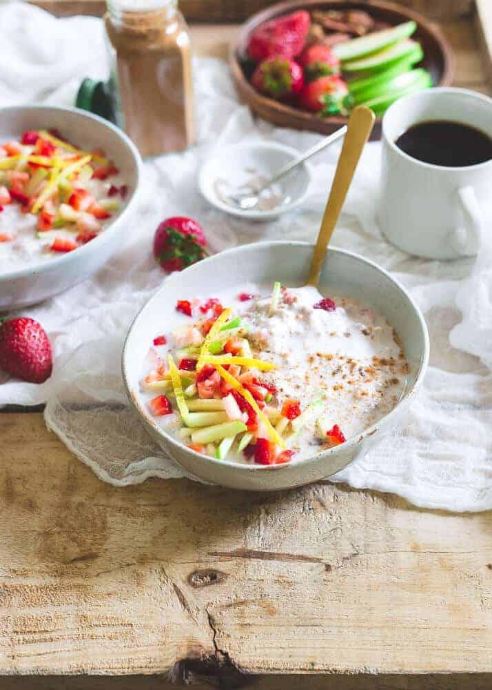 Overnight Muesli with Strawberries and Lemon