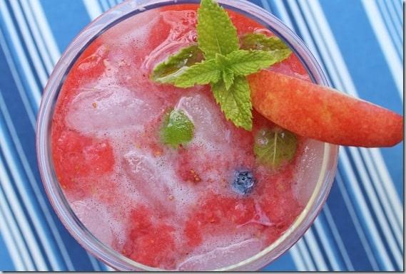 Strawberry Nectarine Lime Bellini
