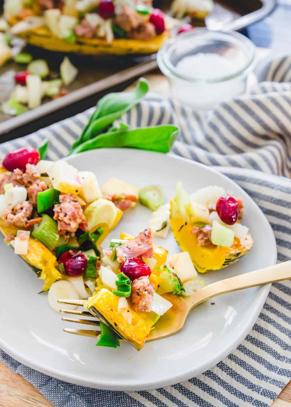 Stuffed delicata squash boats are an easy gluten-free fall dinner packed with flavors everyone will love.