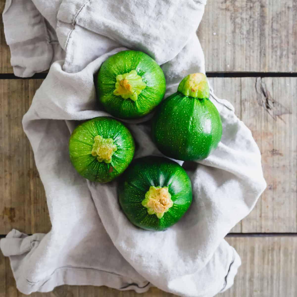 Fresh round zucchini also known as Round de Nice.