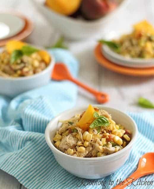 Sweet Corn, Peach and Honey Mustard Chicken Salad