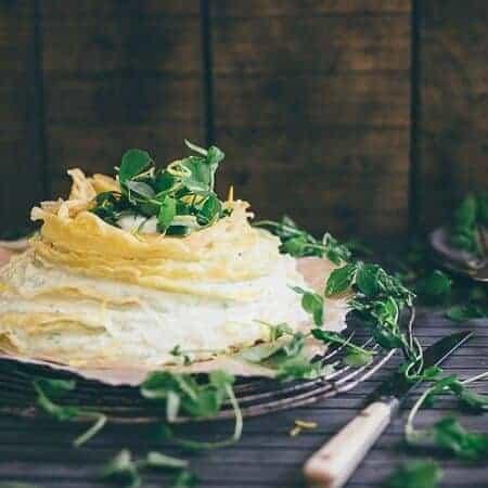 Sweet Pea Lemon Crepe Cake