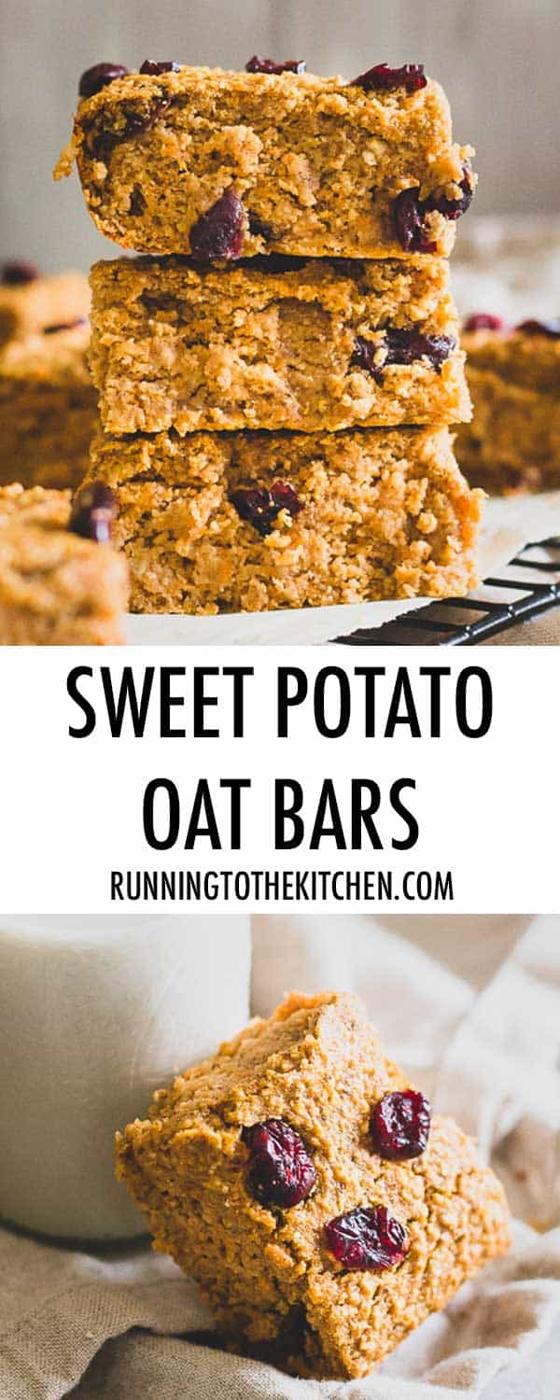 Sweet Potato Bars made with heart healthy oats are a great snack or even breakfast. Add-in your favorite dried fruit or even chocolate chips to customize!