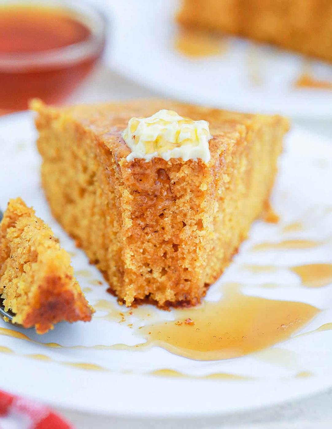 Recipe for making gluten-free sweet potato cornbread in a cast iron skillet.