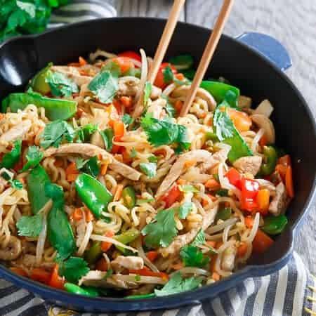20 Minute Ramen Stir Fry with Sweet and Spicy Pork