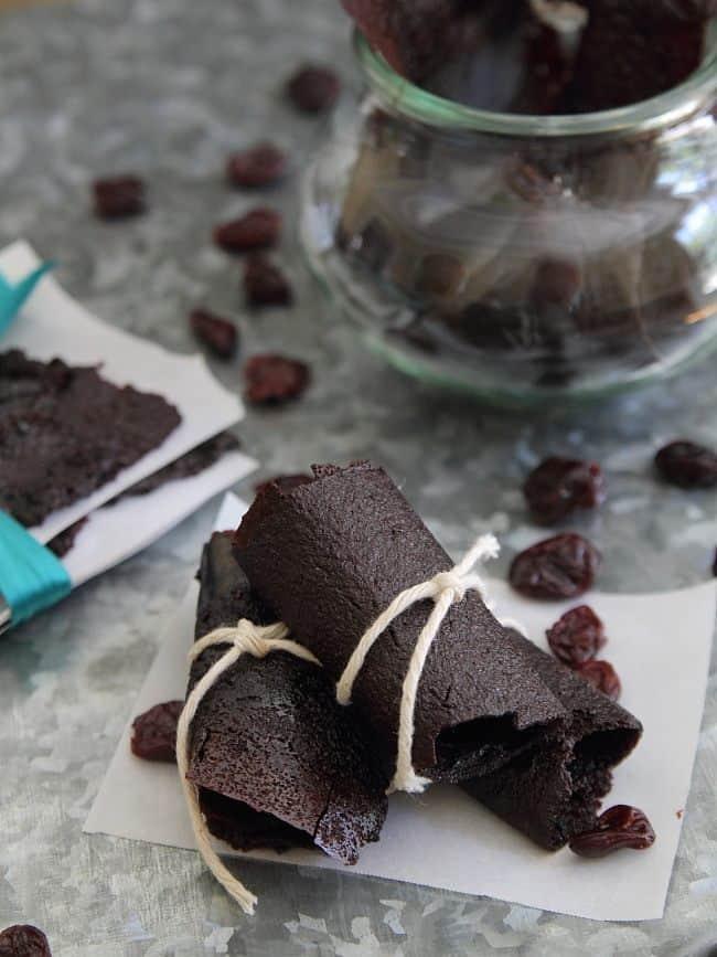 Tart cherry lime fruit leather