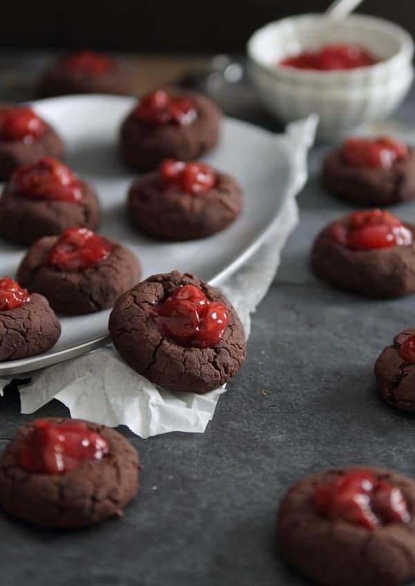 Tart Cherry Fudge Thumbprints