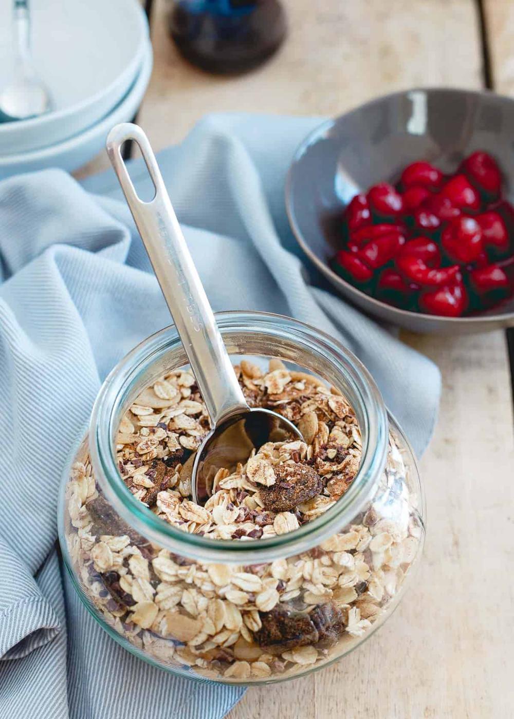 Tart Cherry Ginger Muesli is like a lazy man's oatmeal. All the tasty ingredients, none of the work!