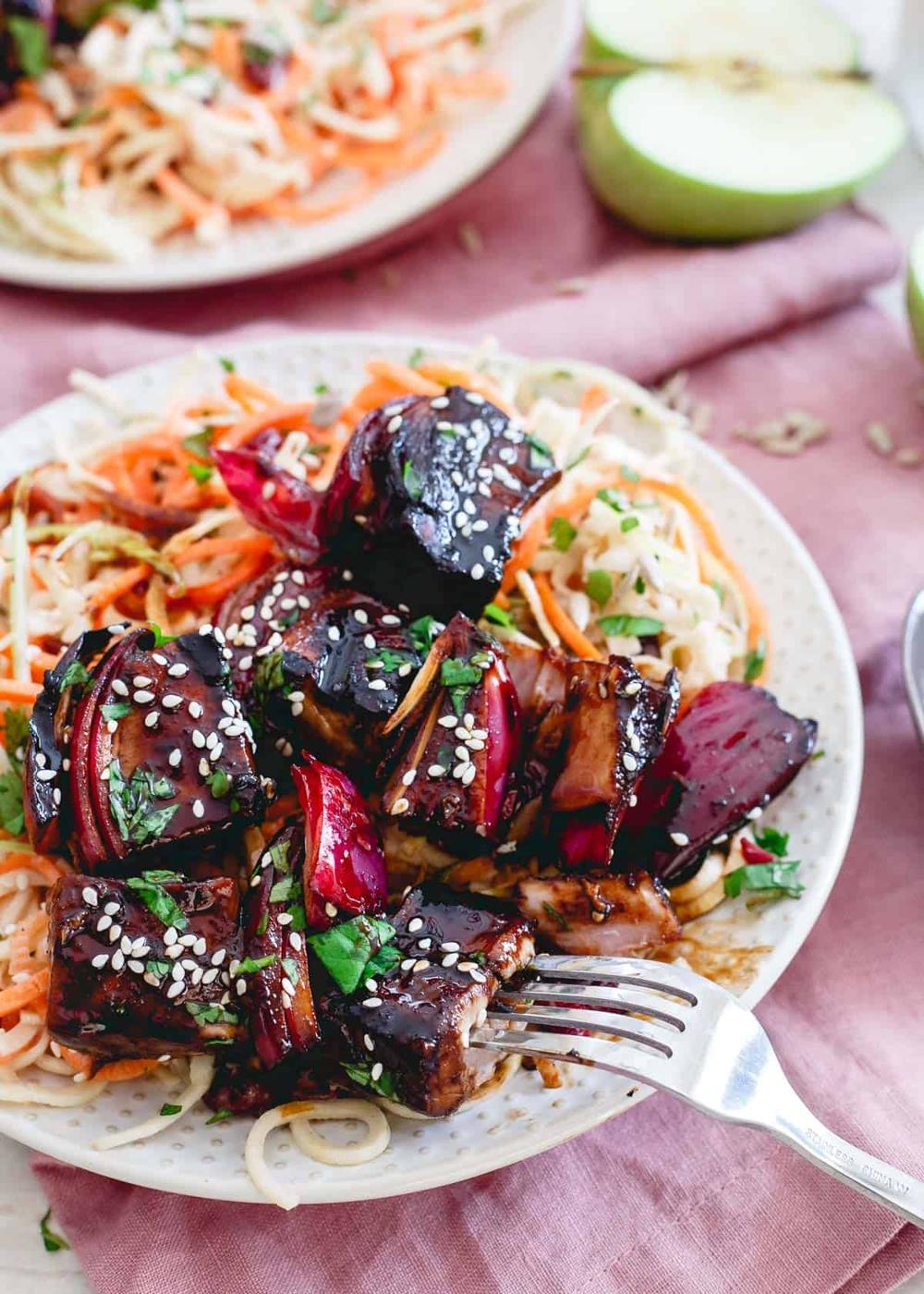 Celebrate American Heart Month with heart healthy Ahi tuna kabobs glazed with the nutritional benefits of tart cherries!
