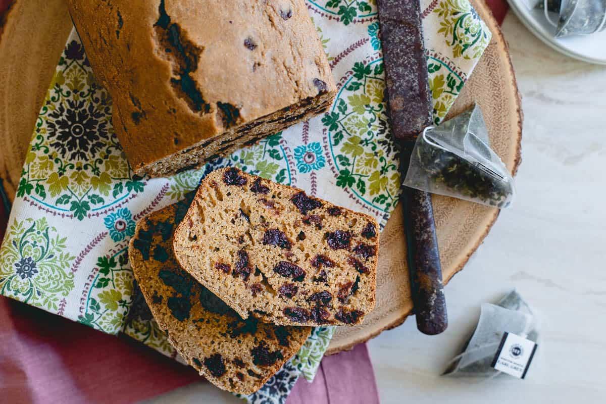 Packed with antioxidants, tart cherries make a nutritious addition to this simple tea bread.