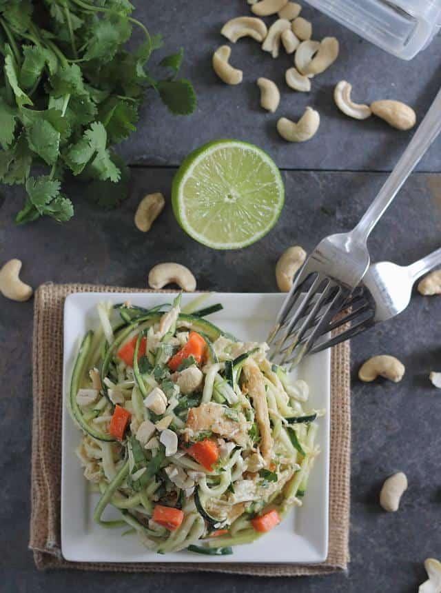 Give your favorite Thai noodle dish a healthy makeover with zucchini noodles.