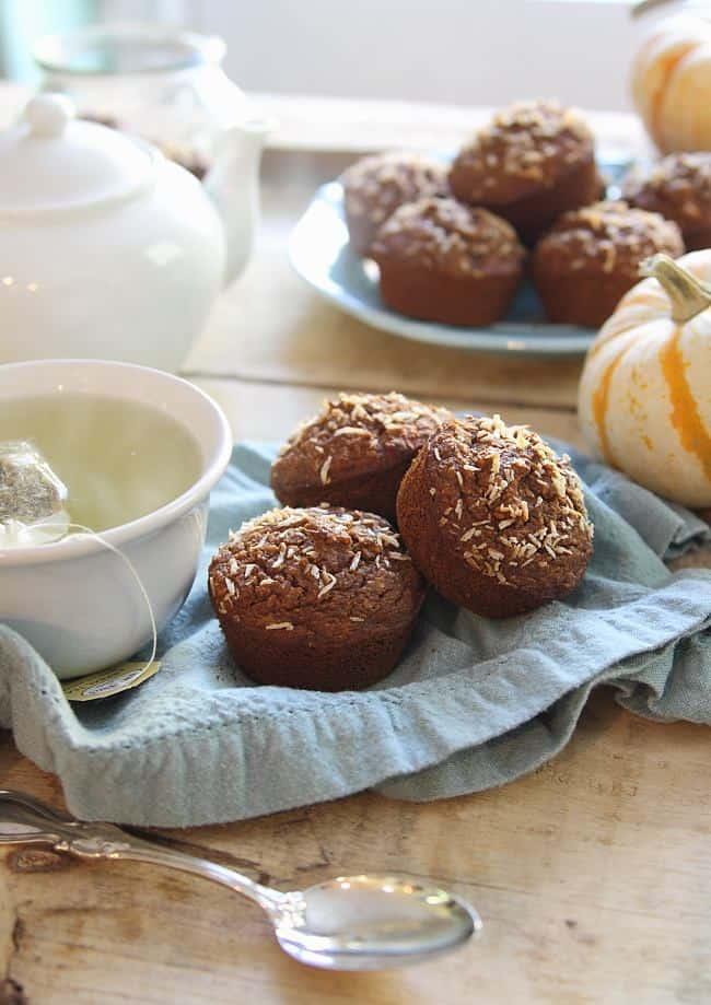 Toasted coconut pumpkin hazelnut muffins