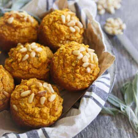 Toasted Pine Nut Herb Pumpkin Muffins
