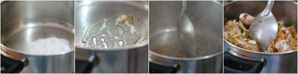 Sugar caramelization collage