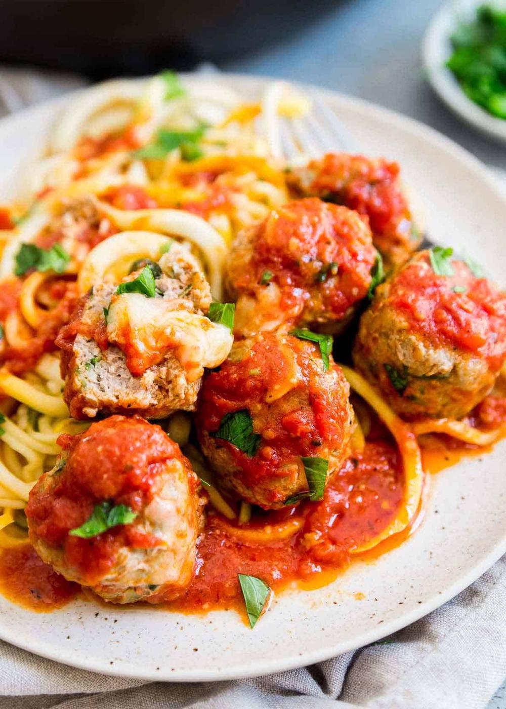 Cheddar Stuffed Turkey Zucchini Meatballs