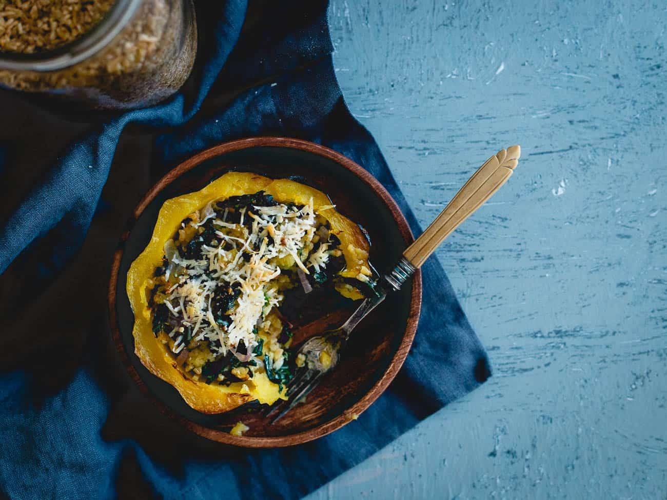 Twice baked acorn squash makes a great side dish for any fall meal.