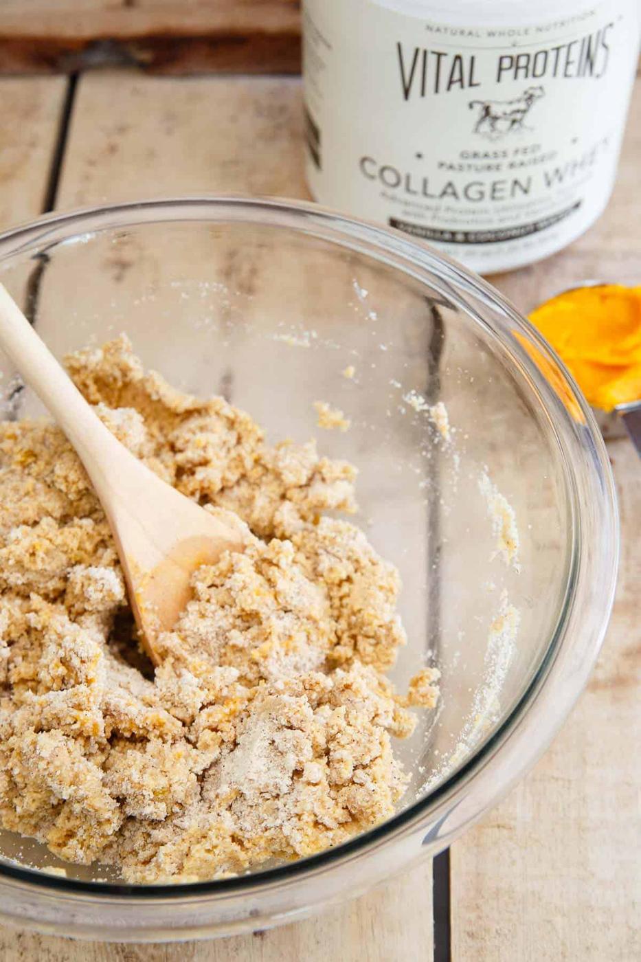 These butternut squash biscuits get an added boost of protein from grass fed pasture raised vanilla whey protein powder.
