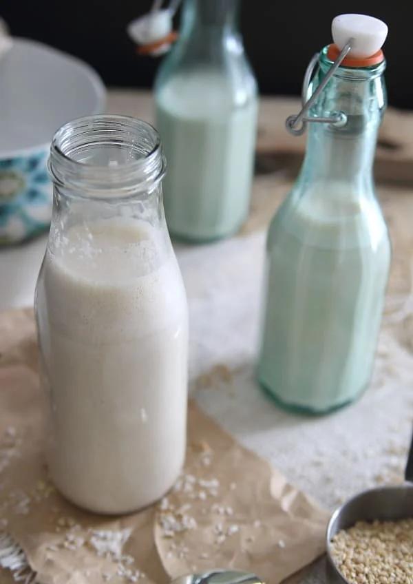 Homemade vanilla coconut oat milk