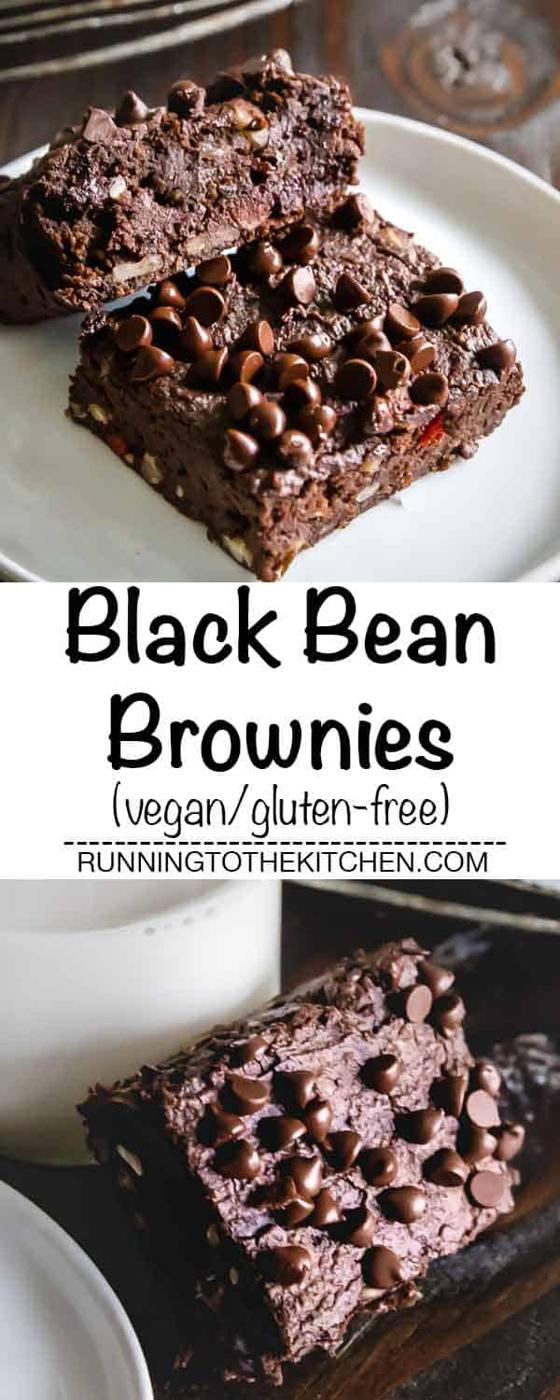 Black bean brownies are a healthy way to indulge. With a fudgy chocolate texture and delicious taste, you'll love this vegan treat! #blackbeanbrownies #veganbrownies #veganblackbeanbrownies