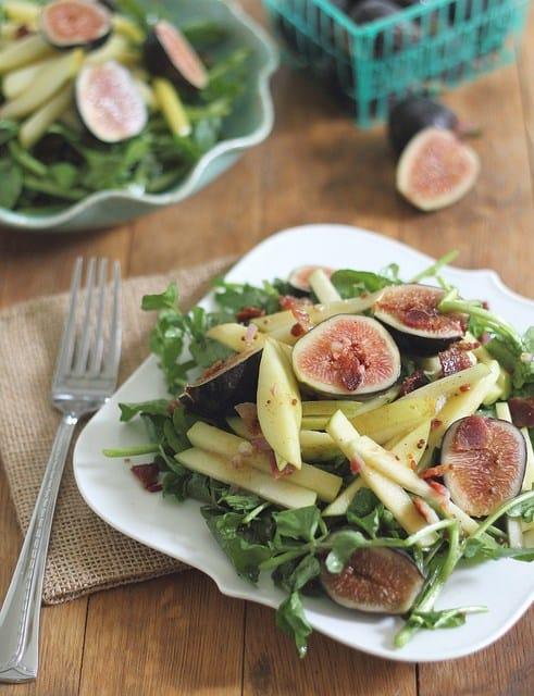Warm apple and fig salad