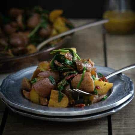 Warm Bacon and Greens Potato Salad
