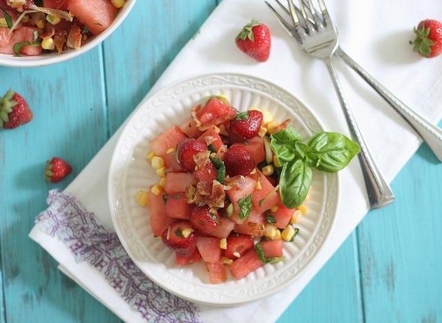 Watermelon bacon salad