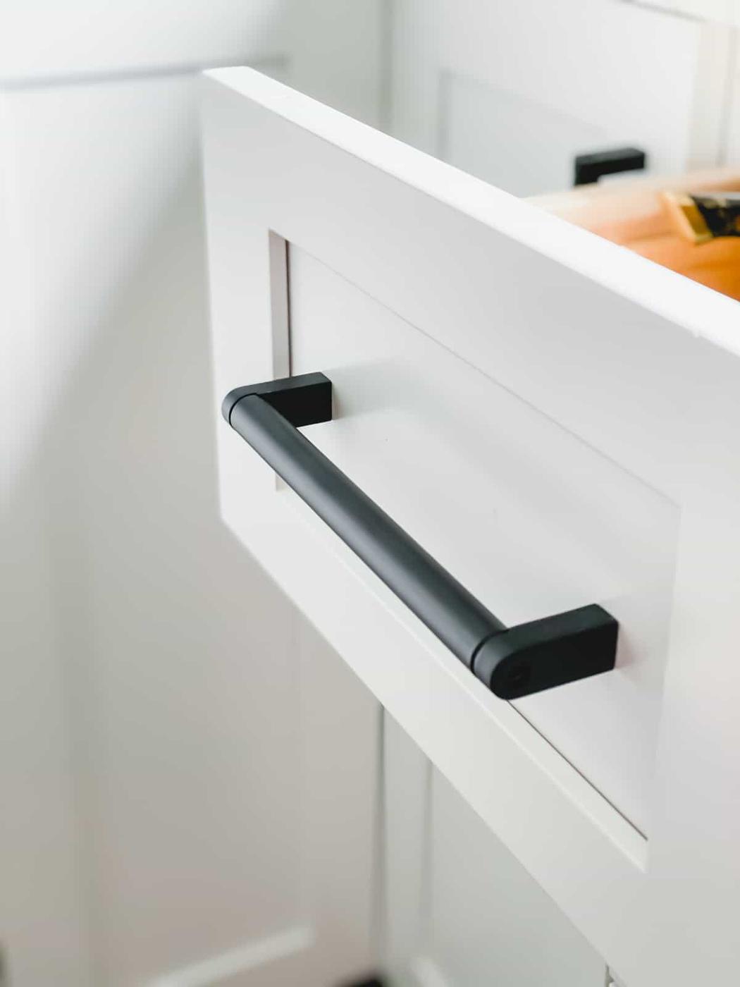 Top Knobs Pennington bar pull hardware in matte black