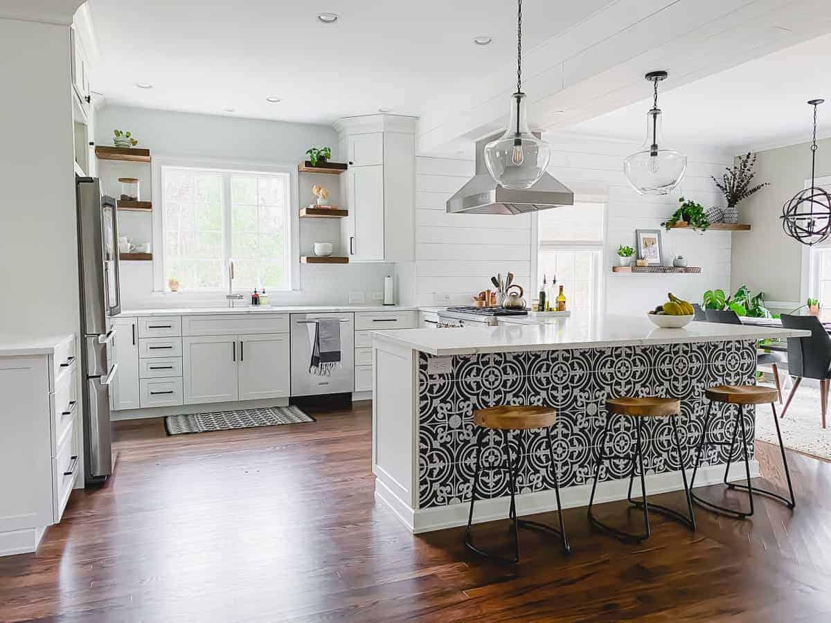 White Kitchen Remodel – From Dark Cherry to Bright White!