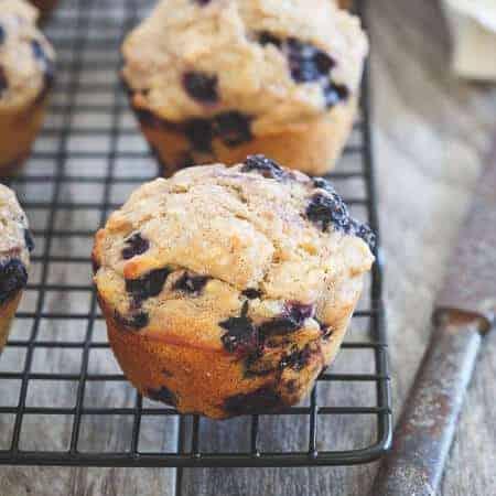 Whole Wheat Wild Blueberry Ginger Muffins