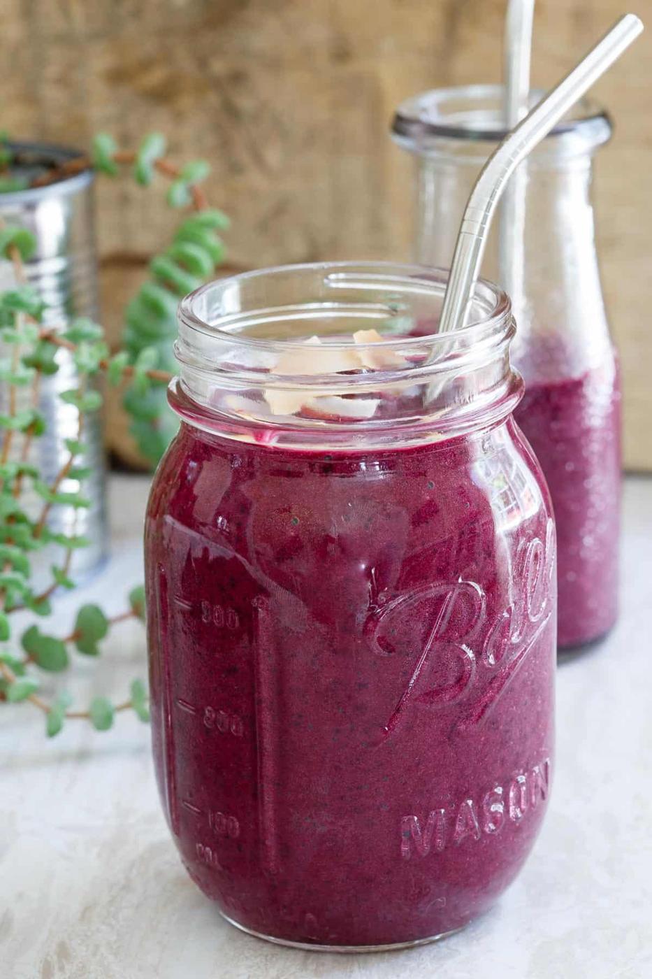 This Wild Blueberry Beet Smoothie is dairy free and packed with antioxidants for a healthy start to the day.