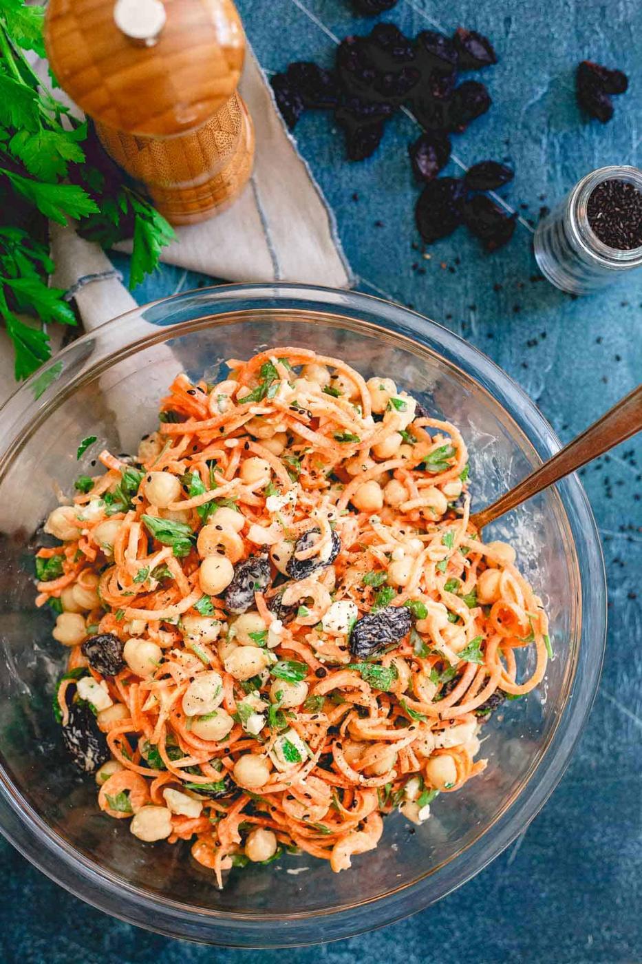 Yogurt Tahini Mediterranean Carrot Salad