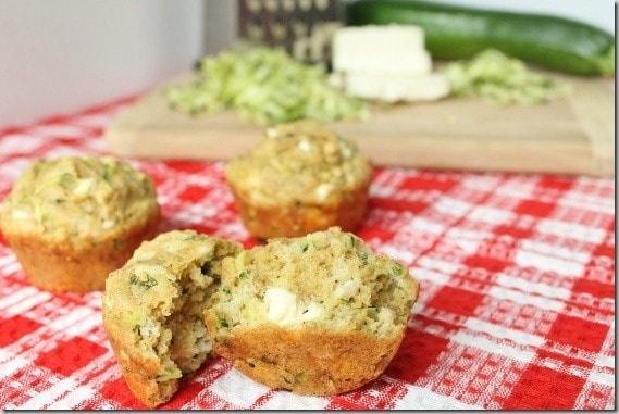 Olive Oil Zucchini Feta Muffins