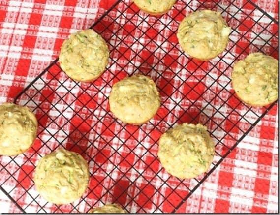 Zucchini and feta muffins
