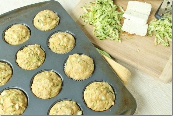 Zucchini olive oil muffins with feta