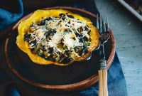 Savory Twice-Baked Acorn Squash with Kale and Pecorino