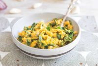 Velvety Pumpkin Garlic Pasta with Tuscan Kale