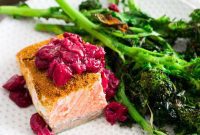 Turmeric Salmon Bake with Cherry Glaze