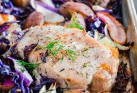 Sheet Pan Pork Chops with Sweet Apples, Tender Cabbage and Crispy Potatoes