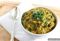 Goat Cheese Spinach Sweet Potato Mash
