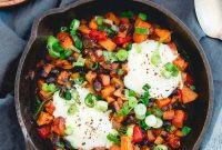 Fiery Harissa Sweet Potato Skillet